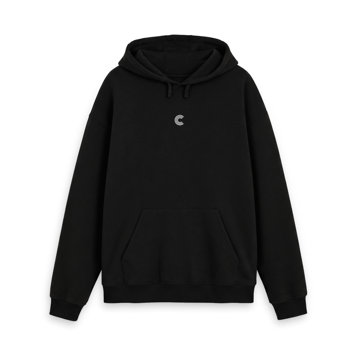 Black Printed Hoody Front
