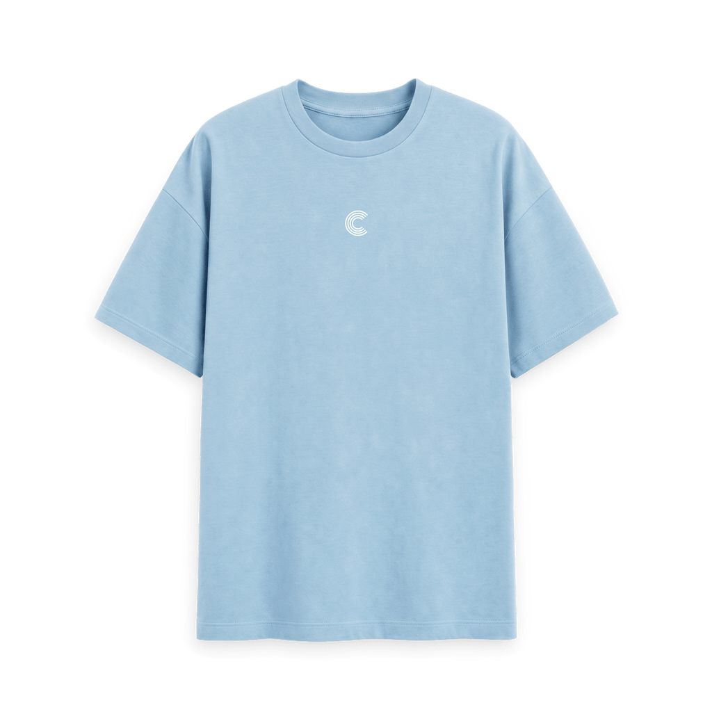 Milky Blue Printed T-shirt Front