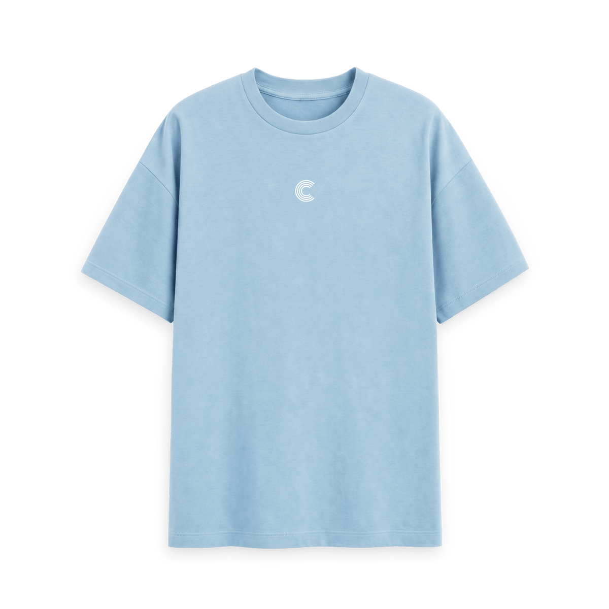 Milky Blue Printed T-shirt Front