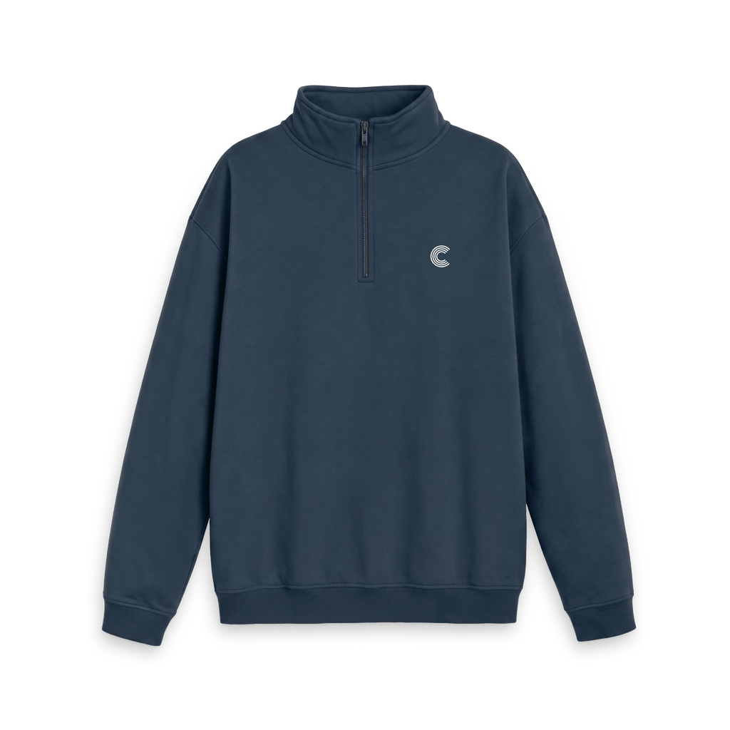 Navy Printed Sweater Front