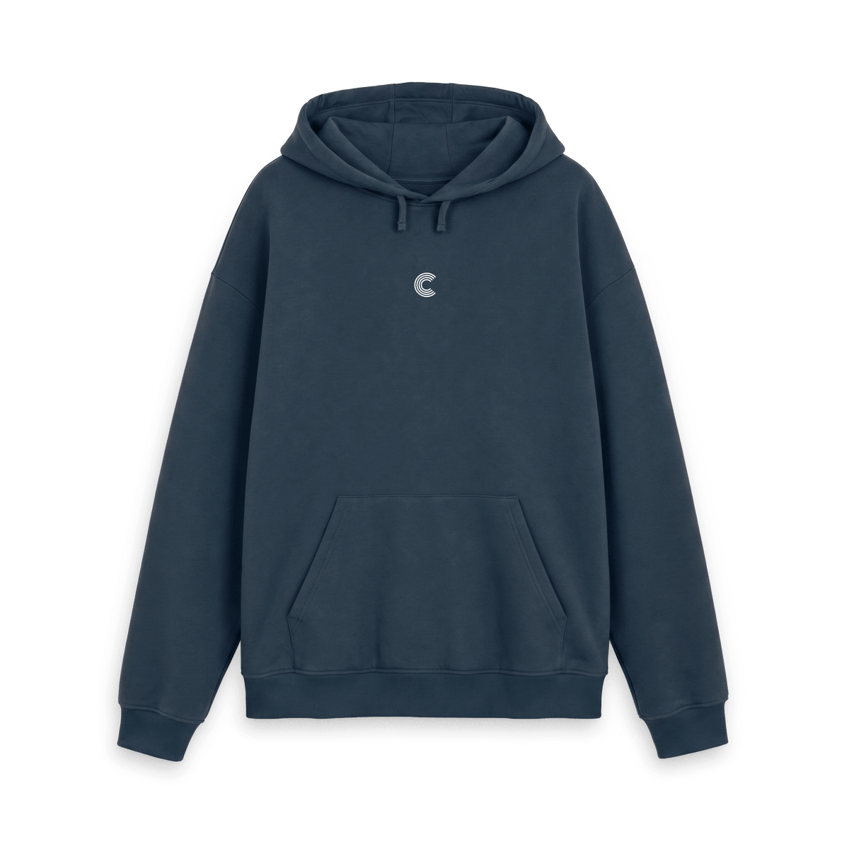Navy Printed Hoody Front