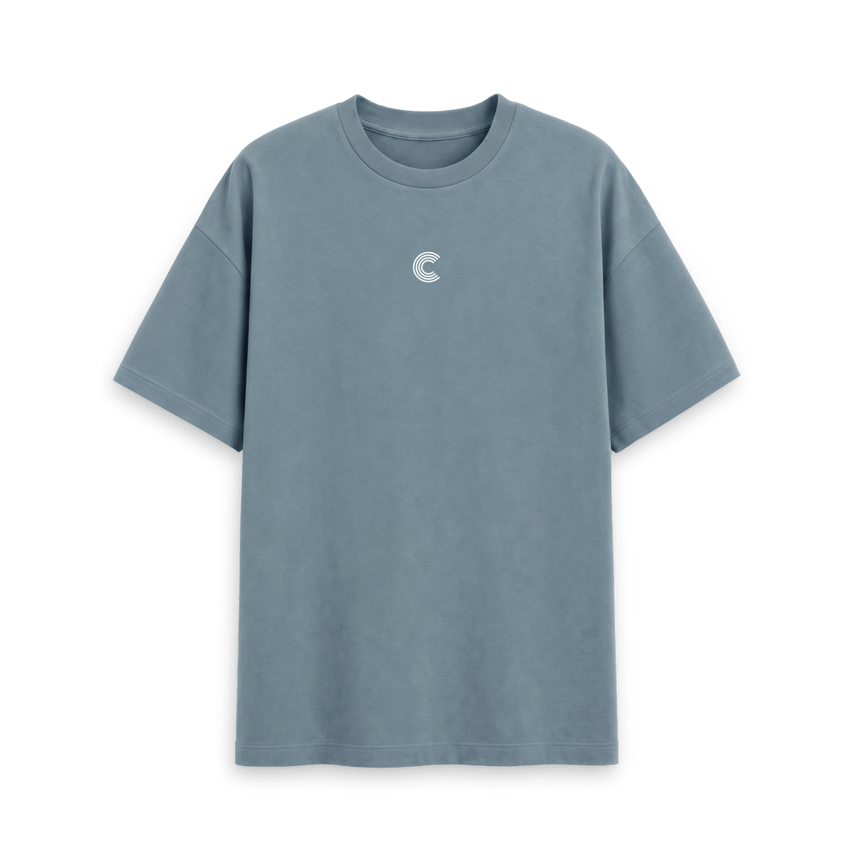 Stone Blue Printed T-shirt Front