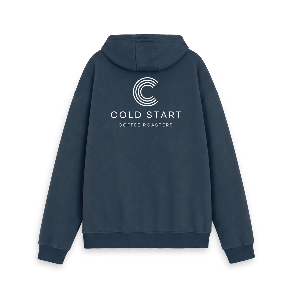 Navy Printed Hoody Back