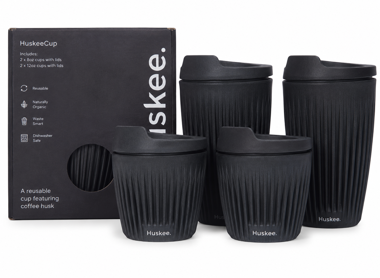 HuskeeCup 4 Pack (Charcoal)