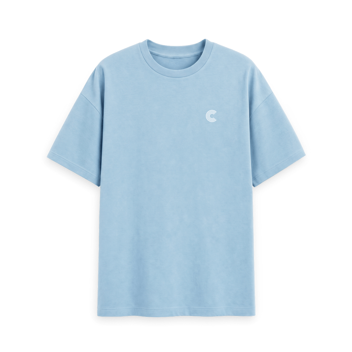 Milky Blue Printed T-shirt Front