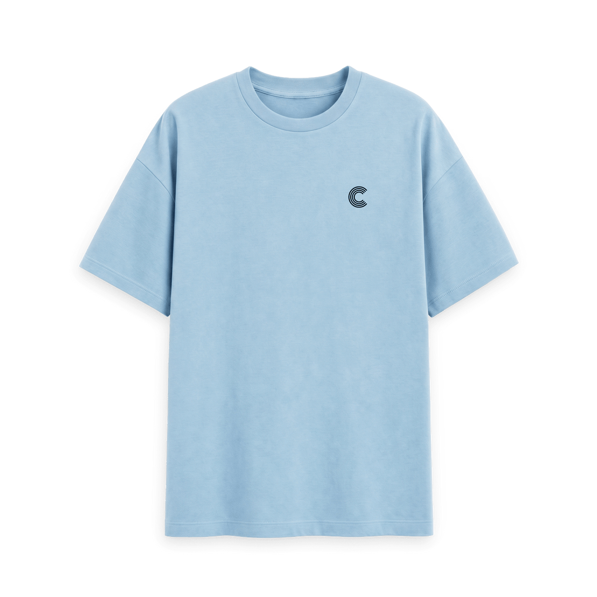 Milky Blue Printed T-shirt Front