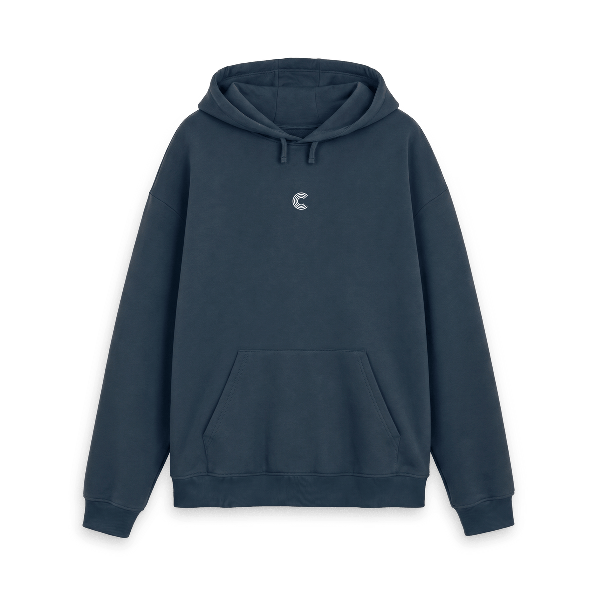 Navy Printed Hoody Front