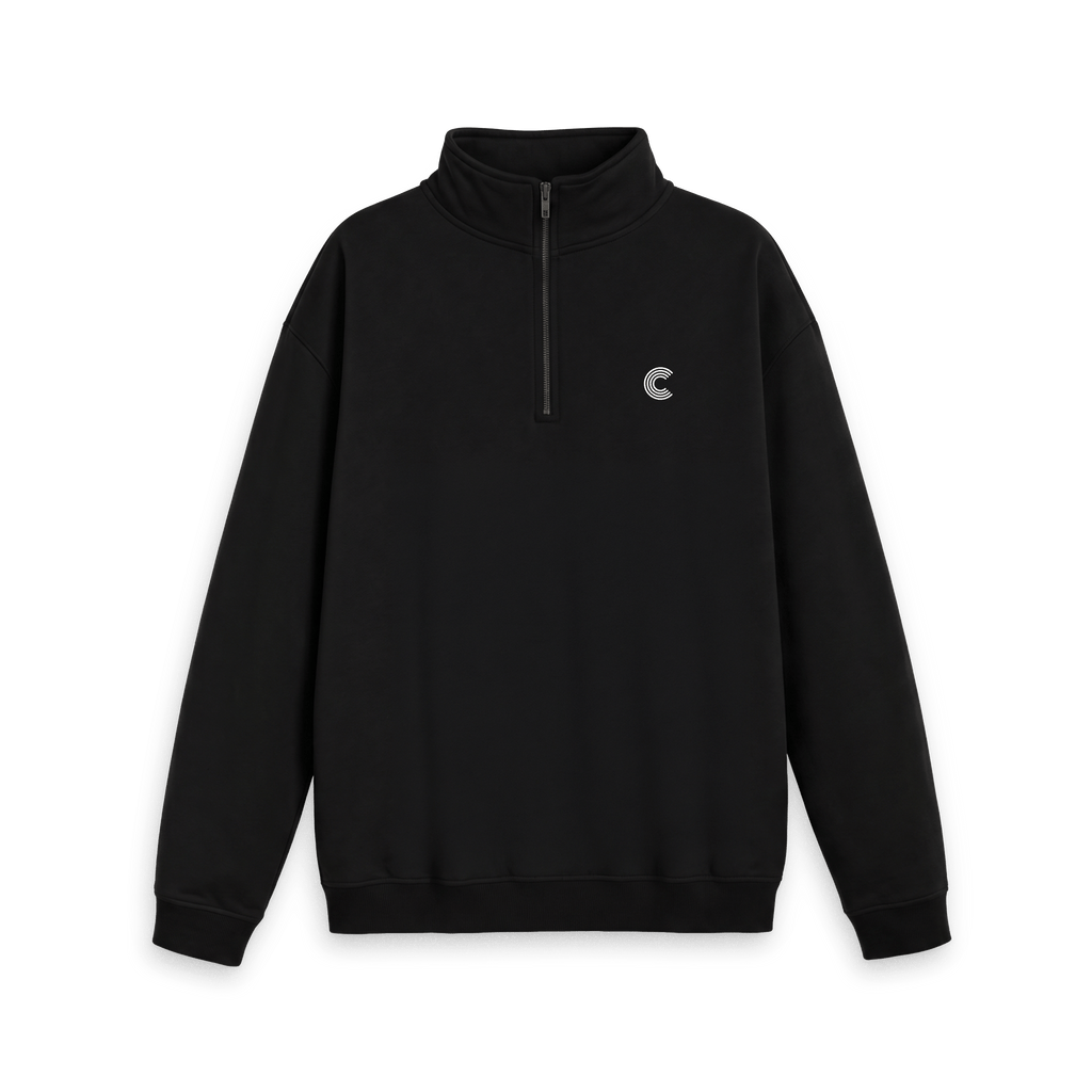 Black Printed Sweater Front